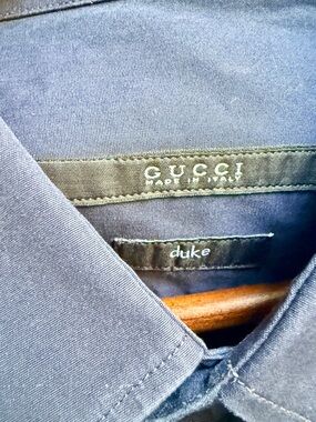 Gucci Navy Blue Military Style Shirt